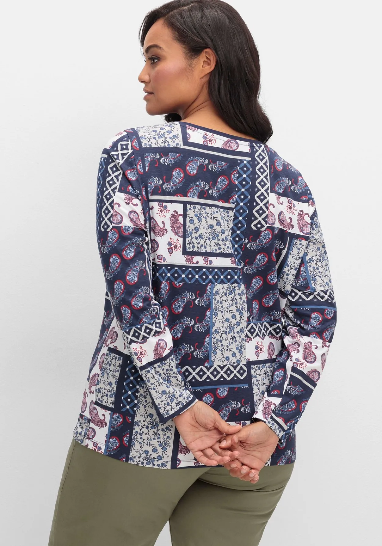Langarmshirt im Patchwork-Mustermix<sheego Clearance