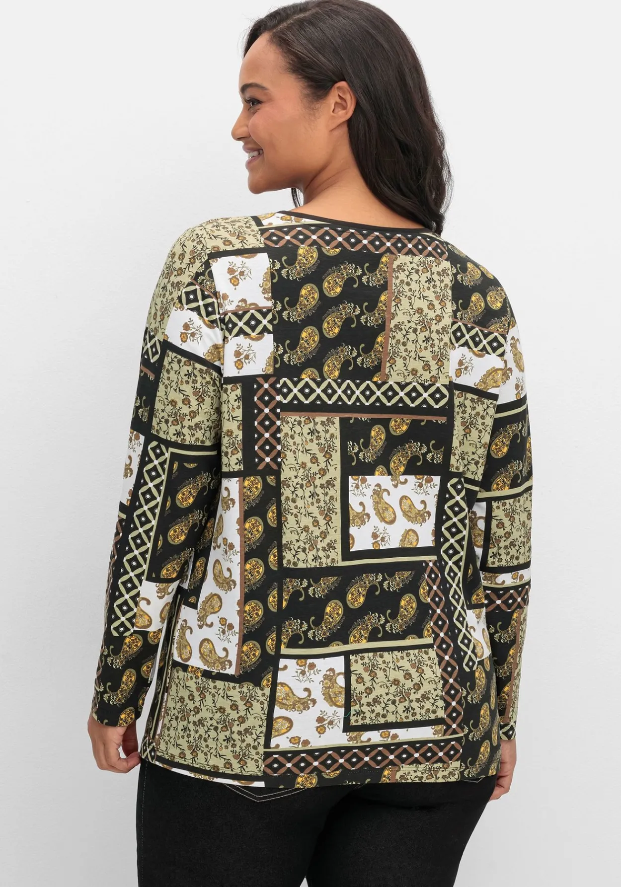 Langarmshirt im Patchwork-Mustermix<sheego Fashion