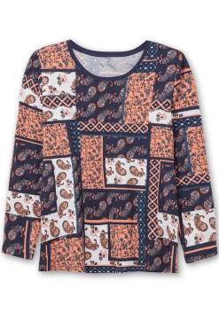 Langarmshirt im Patchwork-Mustermix<sheego Online