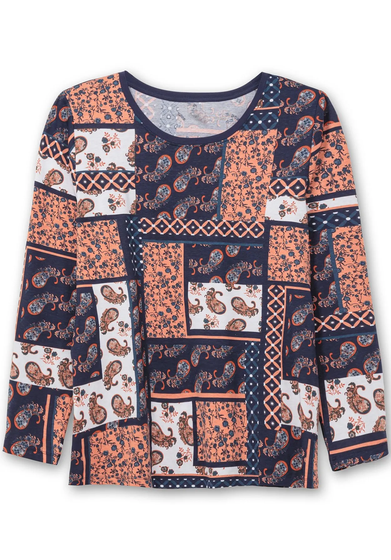 Langarmshirt im Patchwork-Mustermix<sheego Online