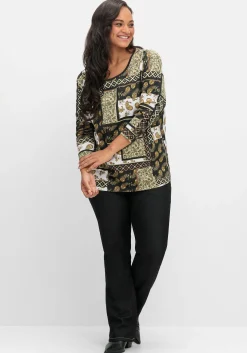 Langarmshirt im Patchwork-Mustermix<sheego Fashion