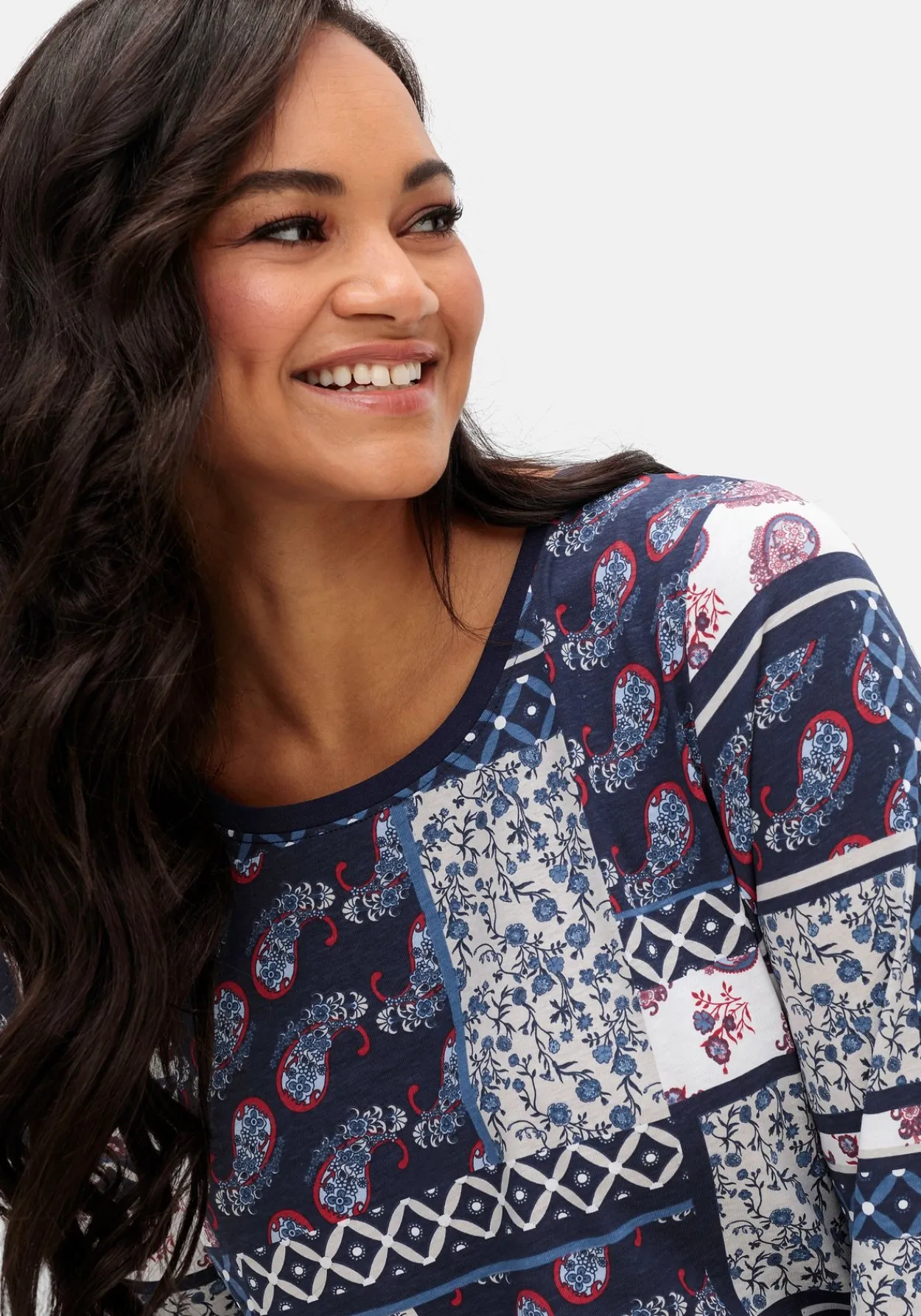 Langarmshirt im Patchwork-Mustermix<sheego Clearance
