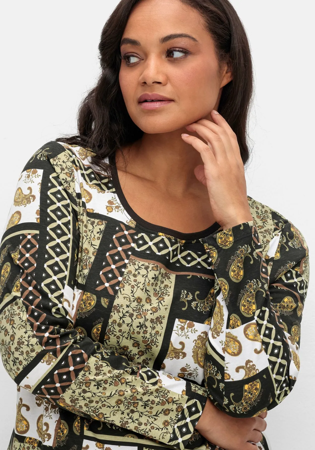Langarmshirt im Patchwork-Mustermix<sheego Fashion