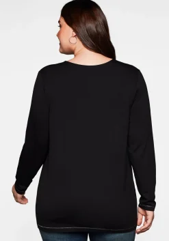 Langarmshirt in A-Linie, mit Falte vorn und Effektgarn<sheego Outlet