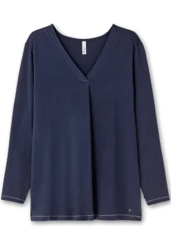 Langarmshirt in A-Linie, mit Falte vorn und Effektgarn<sheego Clearance