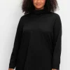 Langarmshirt in leichter A-Linie, mit Rollkragen<sheego Fashion