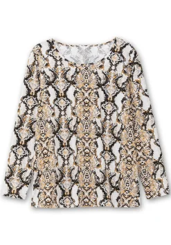 Langarmshirt mit Animalprint und Rundhalsausschnitt<sheego Outlet