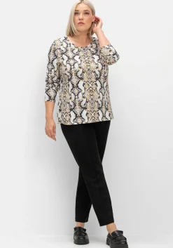 Langarmshirt mit Animalprint und Rundhalsausschnitt<sheego Outlet