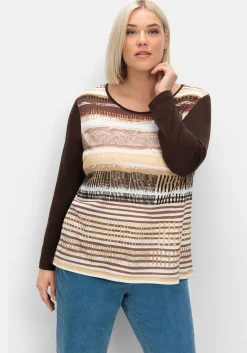 Langarmshirt mit bedrucktem Vorderteil<sheego Best