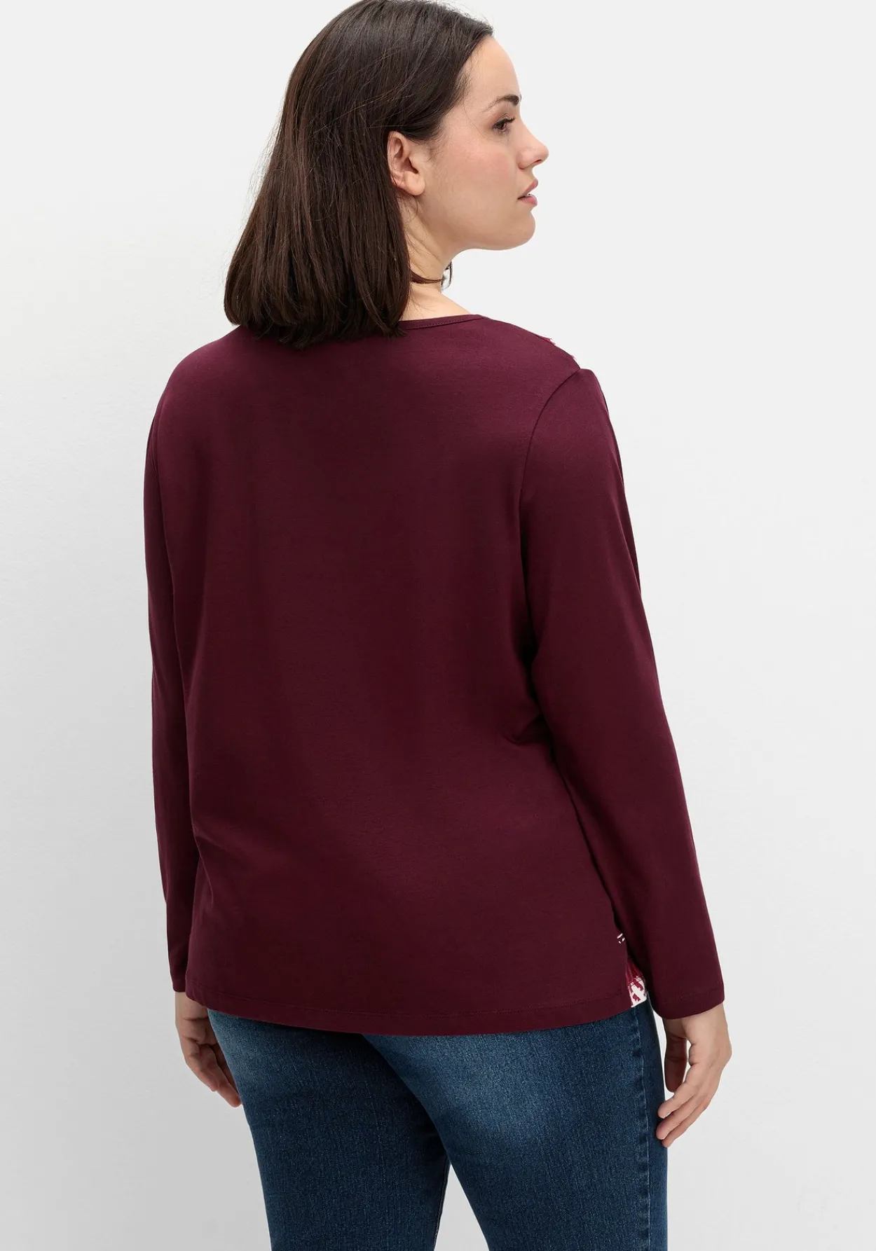Langarmshirt mit bedrucktem Vorderteil<sheego Online