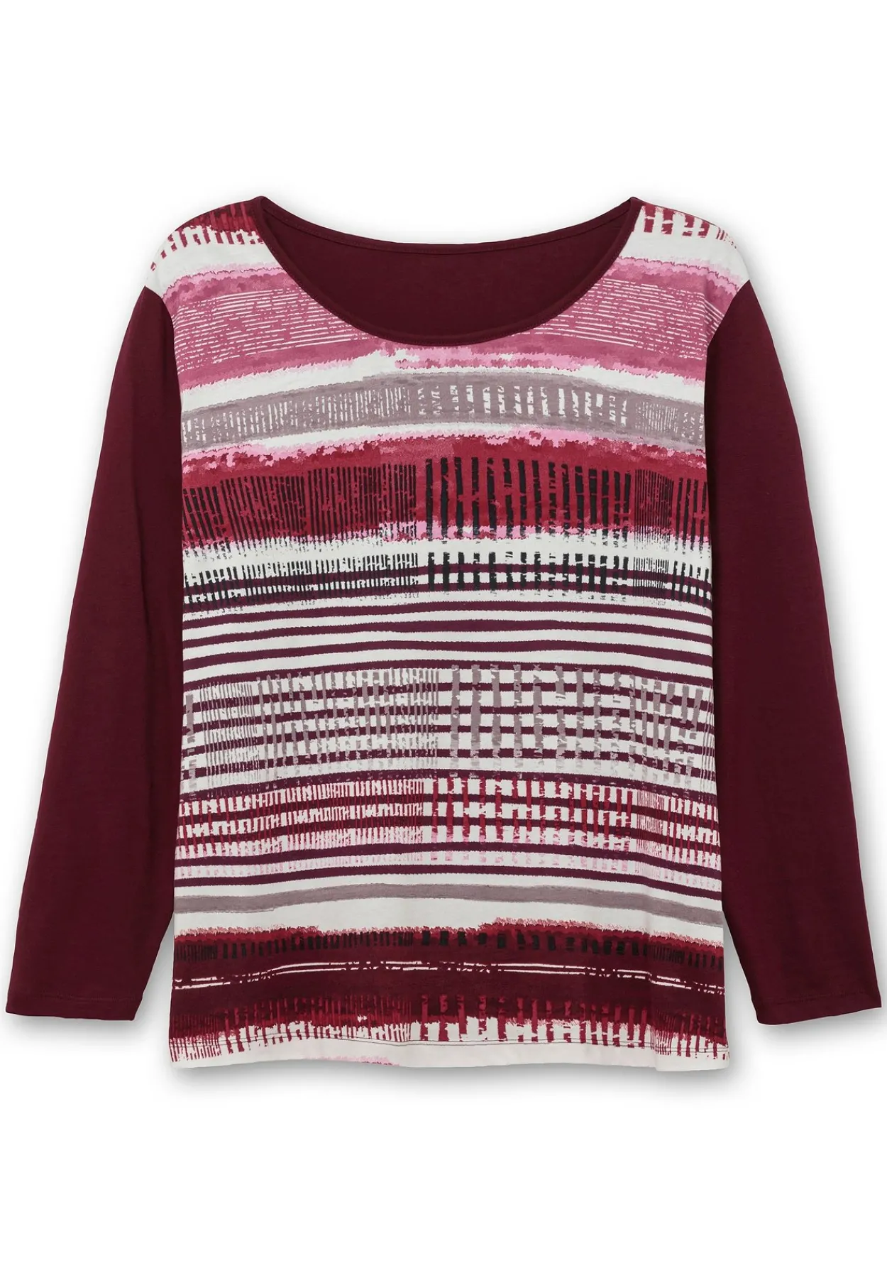 Langarmshirt mit bedrucktem Vorderteil<sheego Online