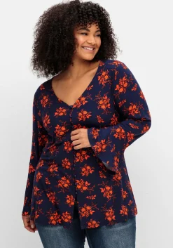 Langarmshirt mit Biesen und Volantärmeln<sheego by Joe Browns Online