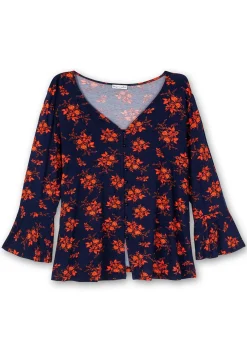 Langarmshirt mit Biesen und Volantärmeln<sheego by Joe Browns Online