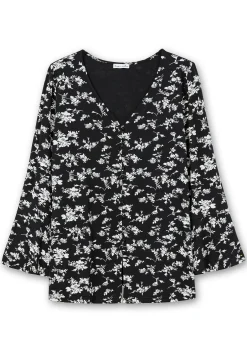 Langarmshirt mit Biesen und Volantärmeln<sheego by Joe Browns Clearance