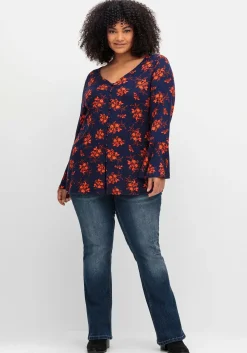 Langarmshirt mit Biesen und Volantärmeln<sheego by Joe Browns Online