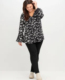 Langarmshirt mit Biesen und Volantärmeln<sheego by Joe Browns Clearance
