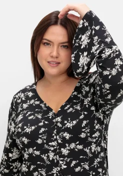 Langarmshirt mit Biesen und Volantärmeln<sheego by Joe Browns Clearance