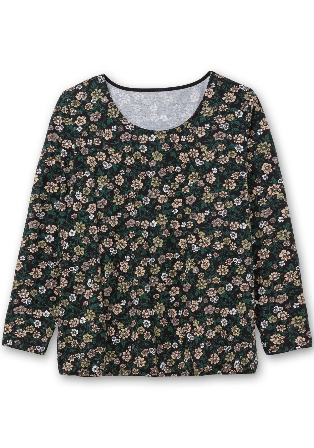 Langarmshirt mit Blümchenprint und Gummizugsaum<sheego New