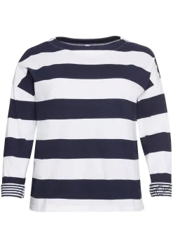 Langarmshirt mit Blockstreifen und U-Boot-Ausschnitt<sheego Best