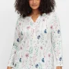 Langarmshirt mit Blumenmuster und Knopfleiste<sheego Best