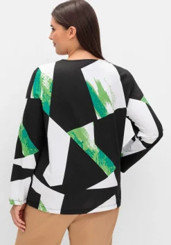 Langarmshirt mit Grafikprint und Krempelfunktion<sheego Hot
