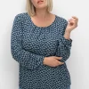 Langarmshirt mit Minimalprint und Saum-Gummizug<sheego Best