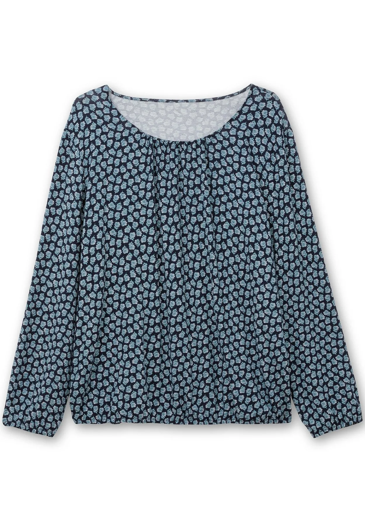 Langarmshirt mit Minimalprint und Saum-Gummizug<sheego Best
