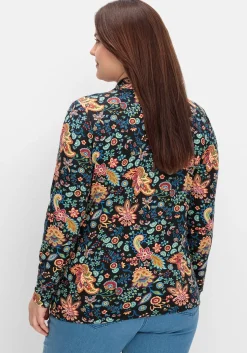 Langarmshirt mit Paisleyprint und Polokragen<sheego by Joe Browns Sale
