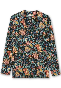 Langarmshirt mit Paisleyprint und Polokragen<sheego by Joe Browns Sale