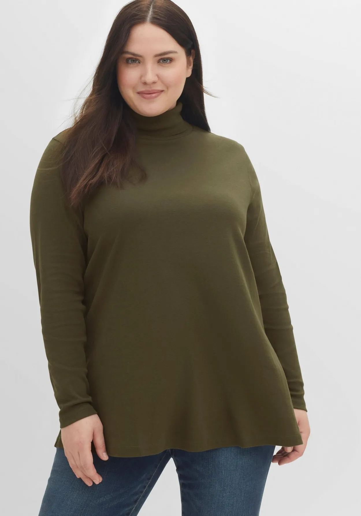 Langarmshirt mit Rollkragen, in A-Linie<sheego Hot