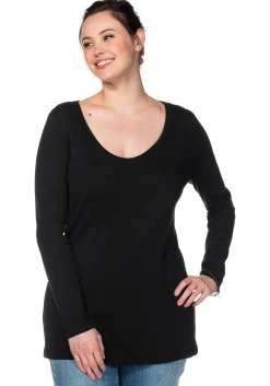 Langarmshirt mit Rundhalsausschnitt, in Rippqualität<sheego Fashion