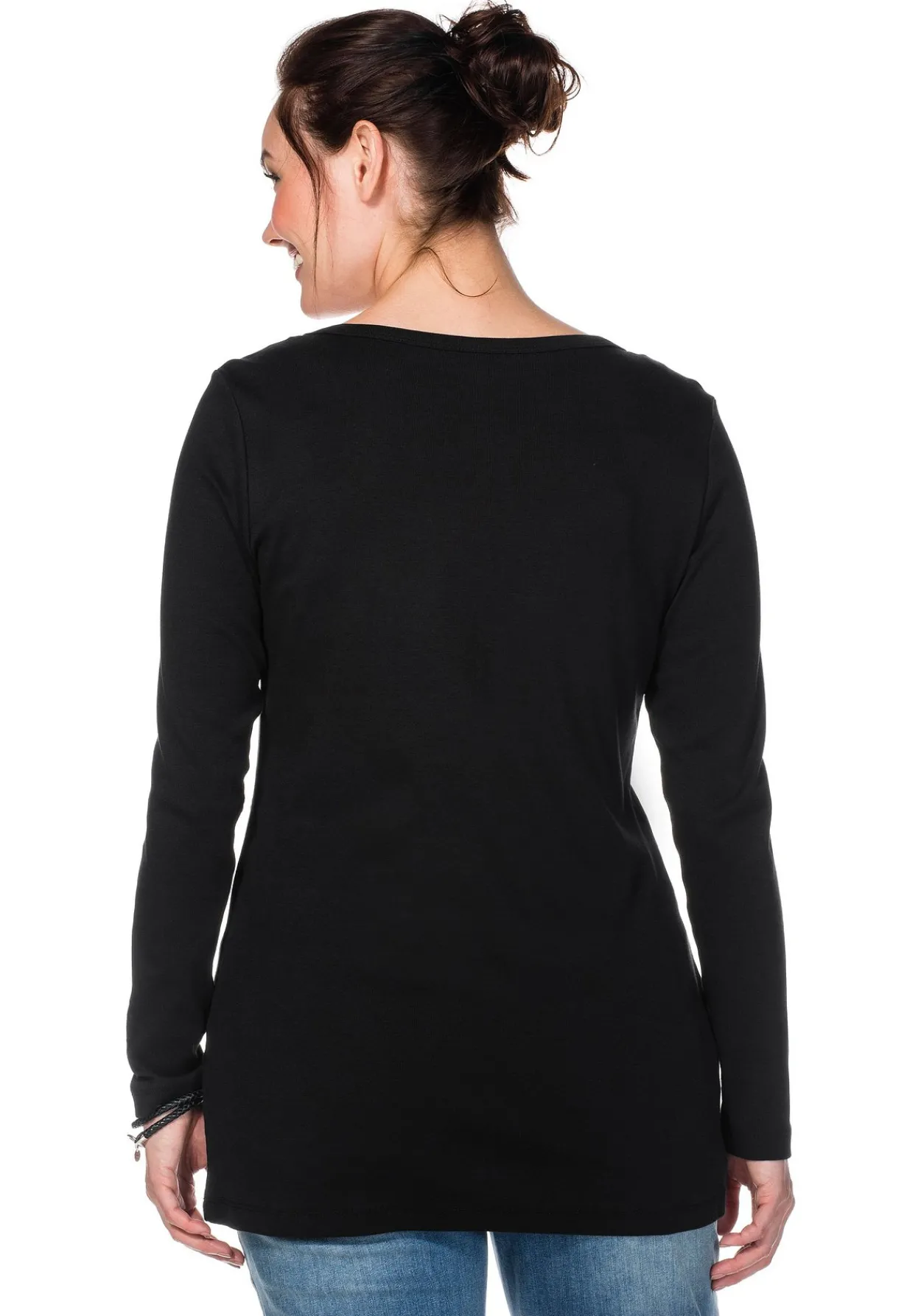 Langarmshirt mit Rundhalsausschnitt, in Rippqualität<sheego Fashion
