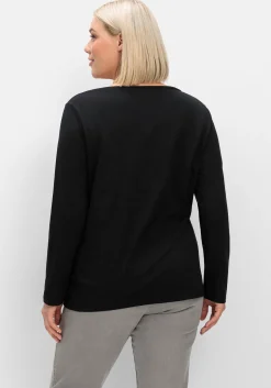 Langarmshirt mit Ösen- und Nietenverzierung<sheego Online