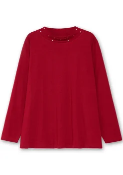 Langarmshirt mit Stehkragen und Glitzerdetails<sheego Sale