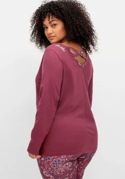 Langarmshirt mit Stickerei und Zierbändern hinten<sheego by Joe Browns Online