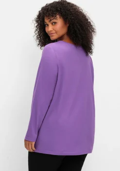 Langarmshirt mit V-Ausschnitt, in leichter A-Linie<sheego Fashion