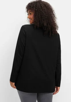 Langarmshirt mit V-Ausschnitt, in leichter A-Linie<sheego New