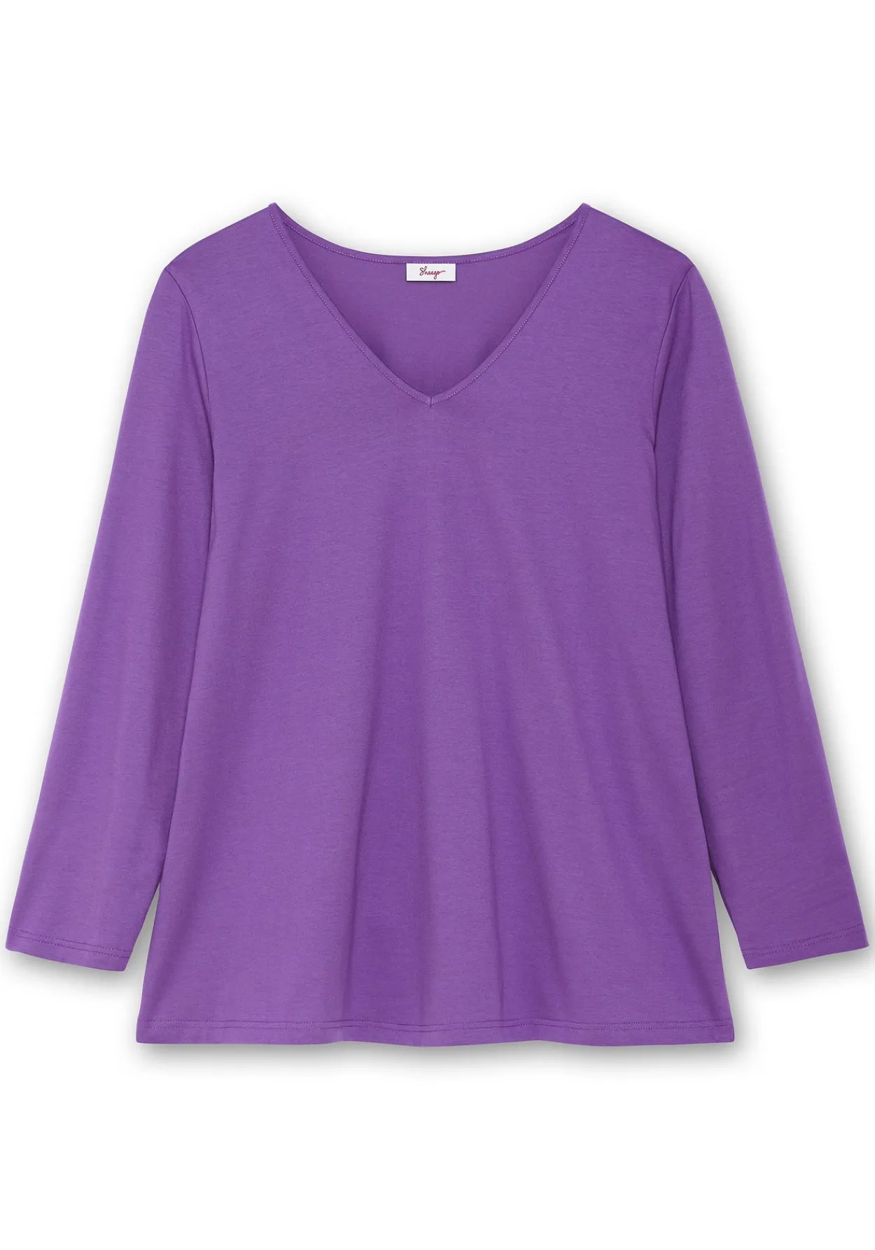 Langarmshirt mit V-Ausschnitt, in leichter A-Linie<sheego Fashion