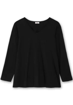 Langarmshirt mit V-Ausschnitt, in leichter A-Linie<sheego New
