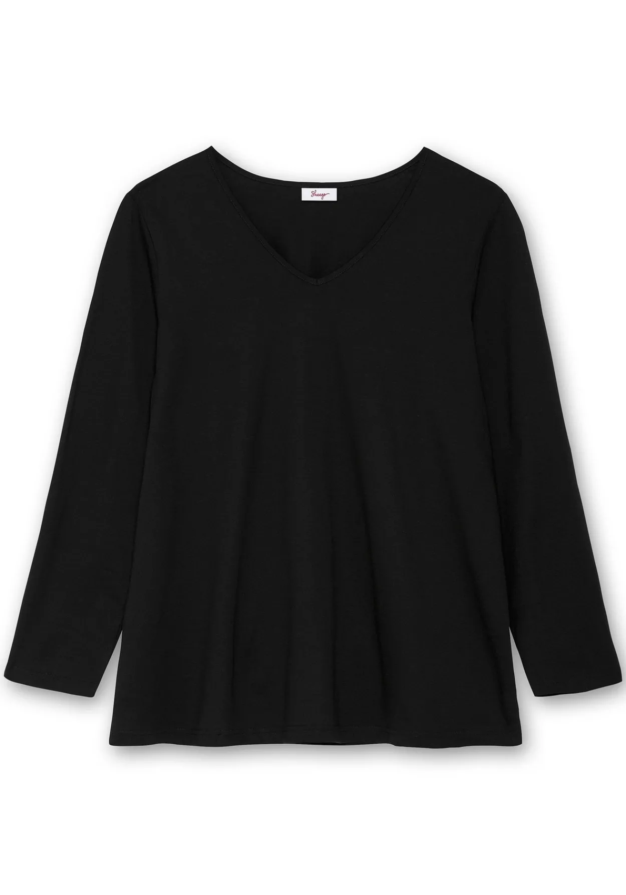 Langarmshirt mit V-Ausschnitt, in leichter A-Linie<sheego New