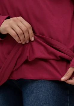 Langarmshirt mit V-Ausschnitt, vorn doppellagig<sheego Outlet