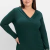 Langarmshirt mit Zierfalten am V-Ausschnitt, A-Linie<sheego by Joe Browns New