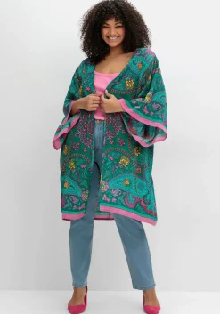 Lange Blusenjacke mit Ornament- und Bordürenprint<sheego by Joe Browns Hot