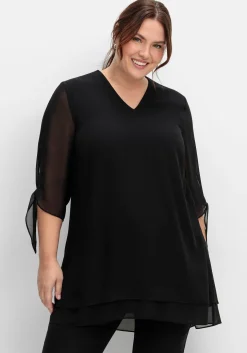 Lange Chiffontunika in Lagenoptik<sheego Best