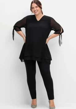 Lange Chiffontunika in Lagenoptik<sheego Best