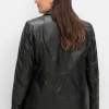 Lange Lederjacke aus Lammnappa, mit Reverskragen<sheego Online