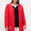 Lange Shirtjacke mit Pailletten-Print im Rücken<sheego Fashion