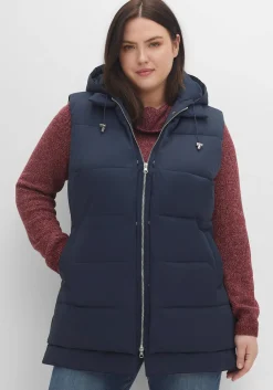 Lange Steppweste im Lagenlook, mit Kapuze<sheego Best