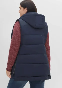 Lange Steppweste im Lagenlook, mit Kapuze<sheego Best