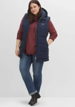 Lange Steppweste im Lagenlook, mit Kapuze<sheego Best